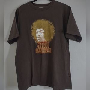 Authentic Jimi Hendrix T-Shirt Brown Sz M